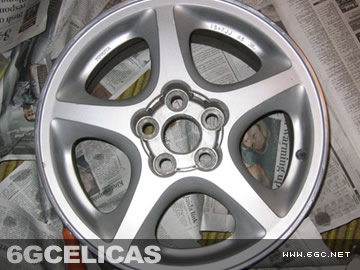 Complete wheel prepared for paint with proper surface texture